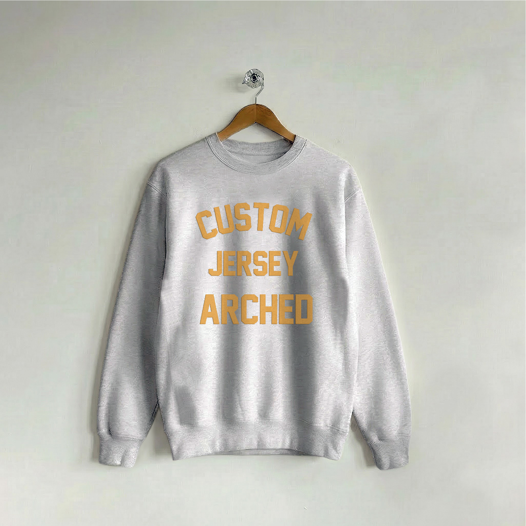 Custom Crew Jersey Arched Varsity Gray