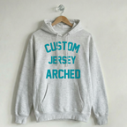Custom Vintage Hoodie Sweatshirt Jersey Arched Varsity Gray