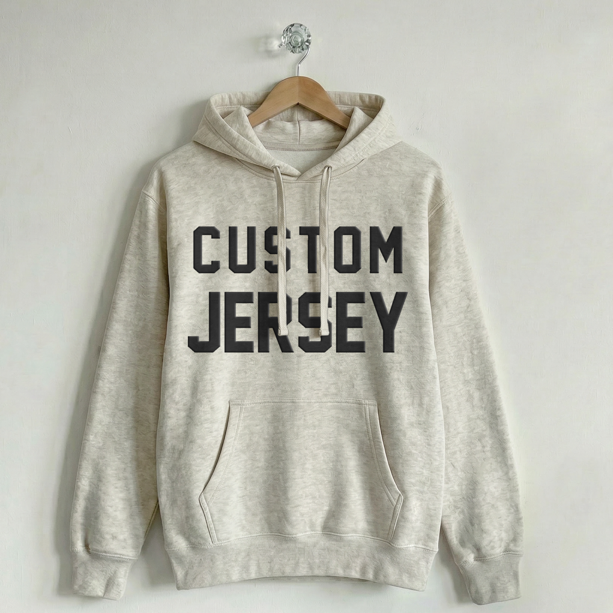 Custom Vintage Hoodie Sweatshirt Jersey Creamy Ash