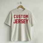 Custom Vintage Graphic Tee Jersey Creamy Ash