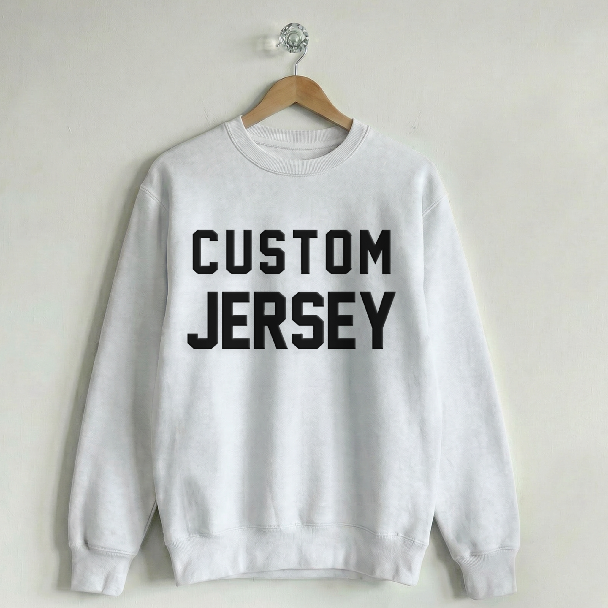 Custom Vintage Crewneck Sweatshirt Jersey White