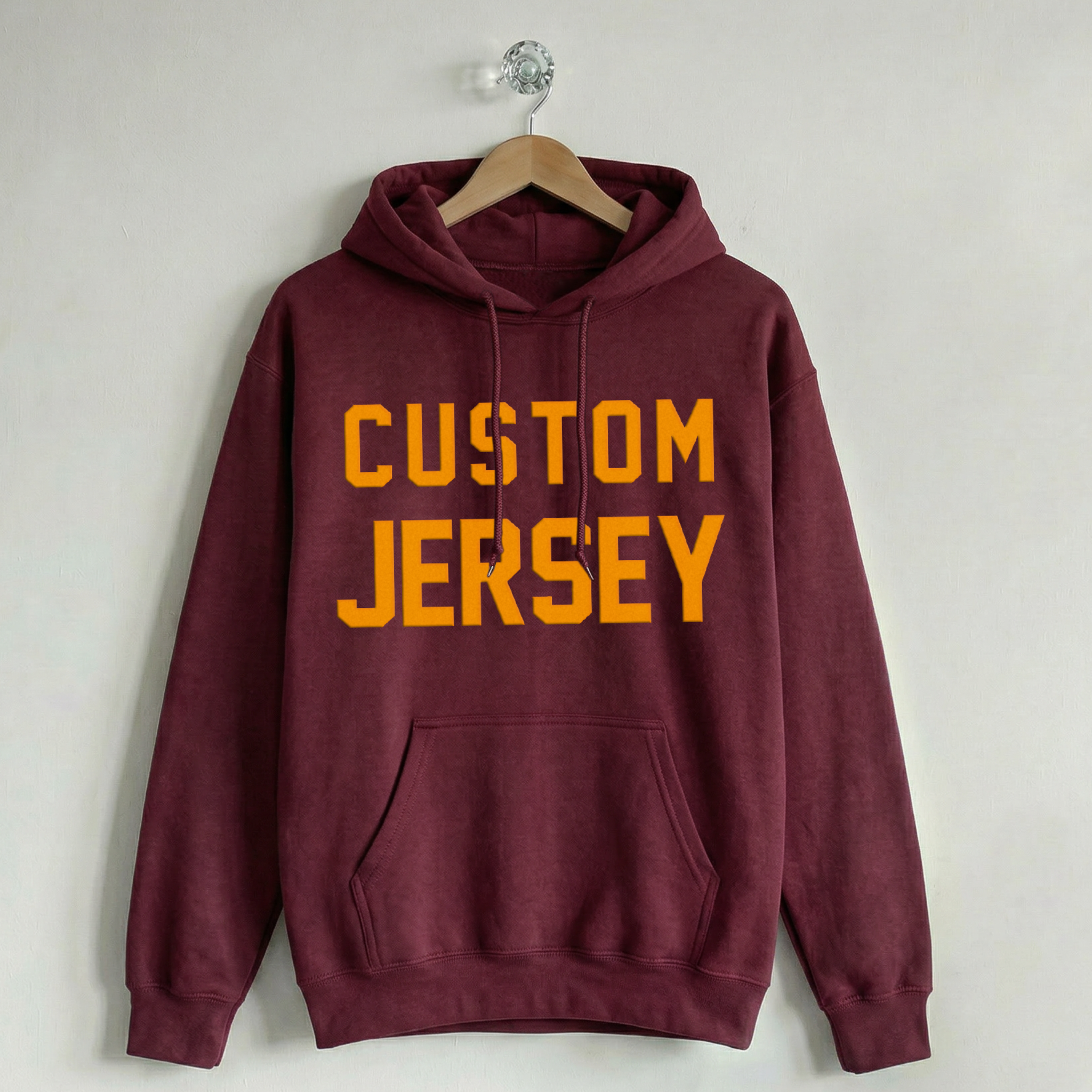Custom Vintage Hoodie Sweatshirt Jersey Maroon