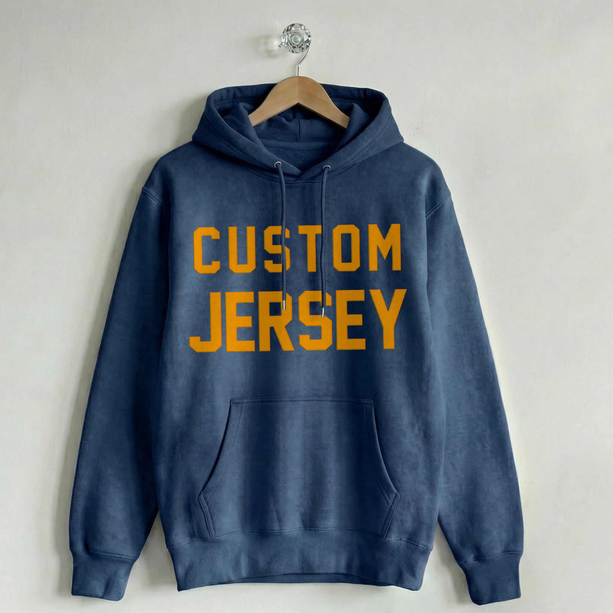 Custom Vintage Hoodie Sweatshirt Jersey Navy