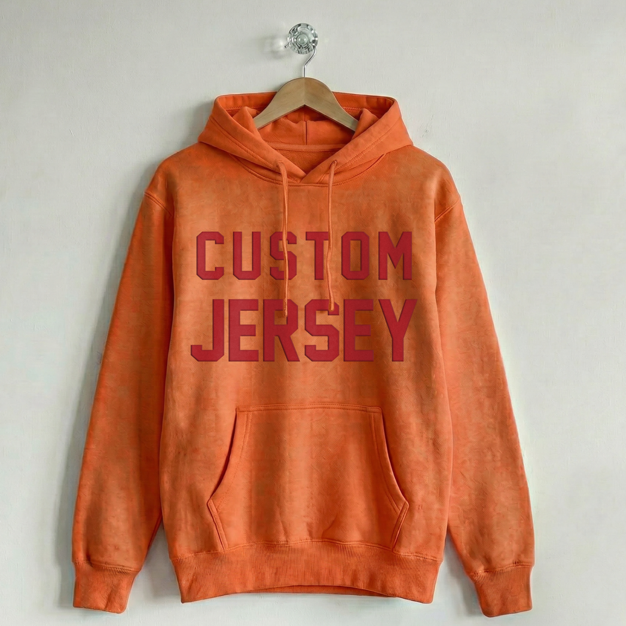 Custom Vintage Hoodie Sweatshirt Jersey Orange