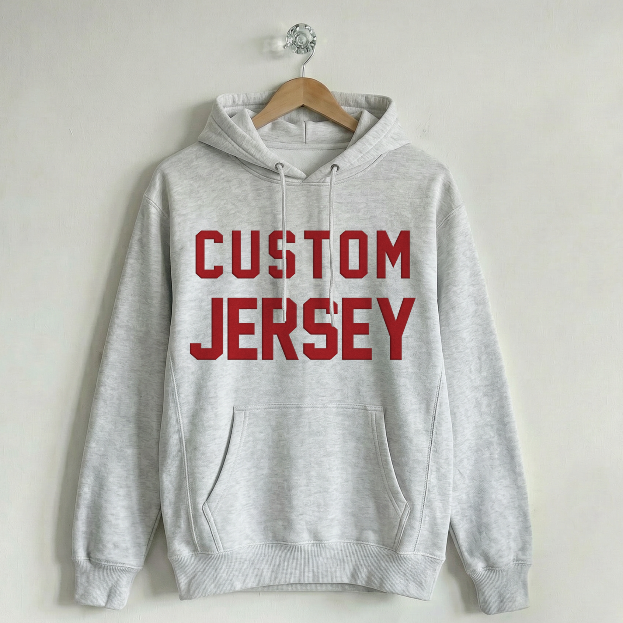 Custom Vintage Hoodie Sweatshirt Jersey Varsity Gray