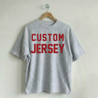 Custom Vintage Graphic Tee Jersey Varsity Gray