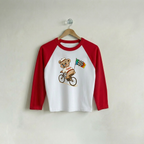 Indiana Barnaby : Micro Rib 3/4 Sleeve Crop Raglan | T-Shirt Ladies Little 500 Barnaby Micro Rib Crop