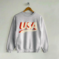 USA Classic Youth Retro Crewneck Sweatshirt USA Classic Varsity Gray PEEwee Crew