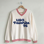 USA Favorite Vintage V-Neck Sweatshirt USA Favorite Crew