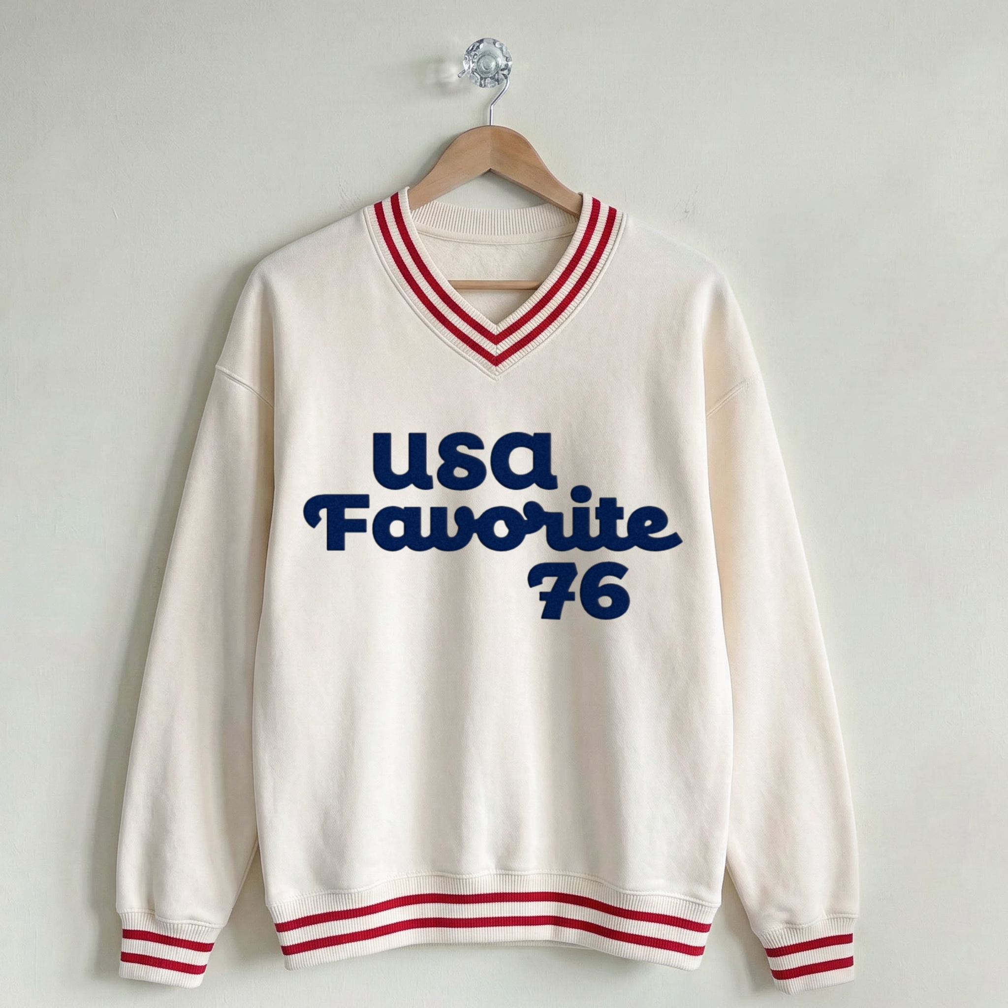 USA Favorite Vintage V-Neck Sweatshirt USA Favorite Crew
