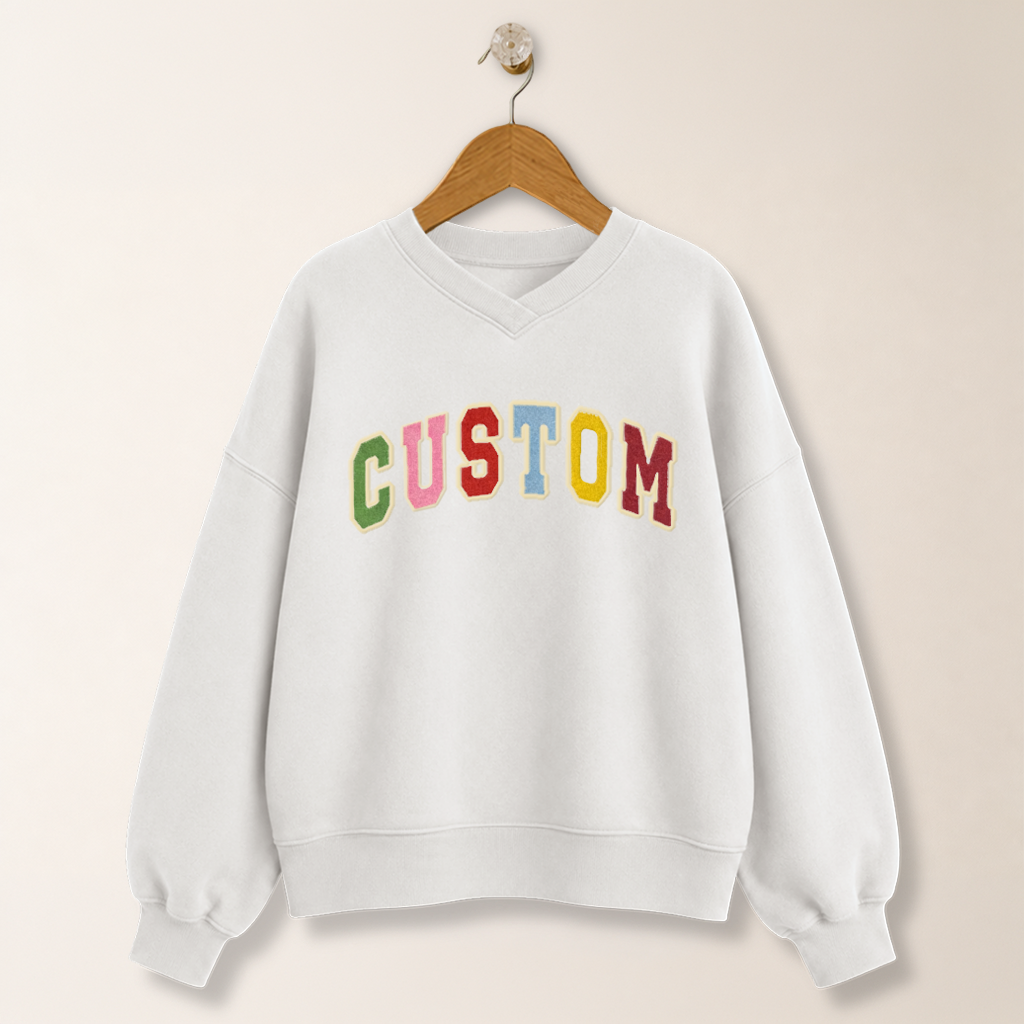 ColorPop Collegiate V-Neck Sweatshirt ColorMix