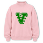 VHS Letterman Mock Neck Sweatshirt Pink