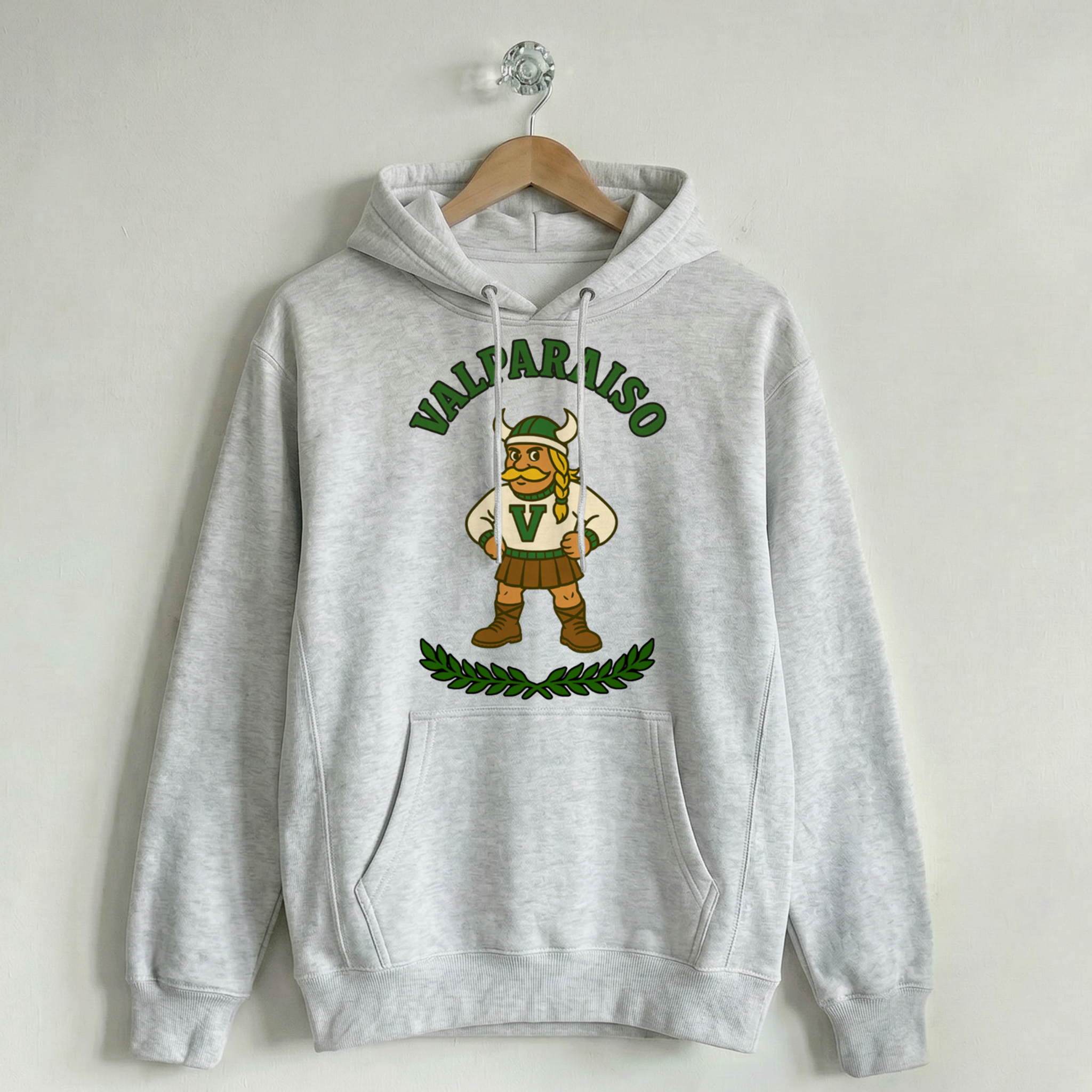 Vintage School Mascot Collection Valparaiso Vikings Mascot Spirit Edition Hoodie