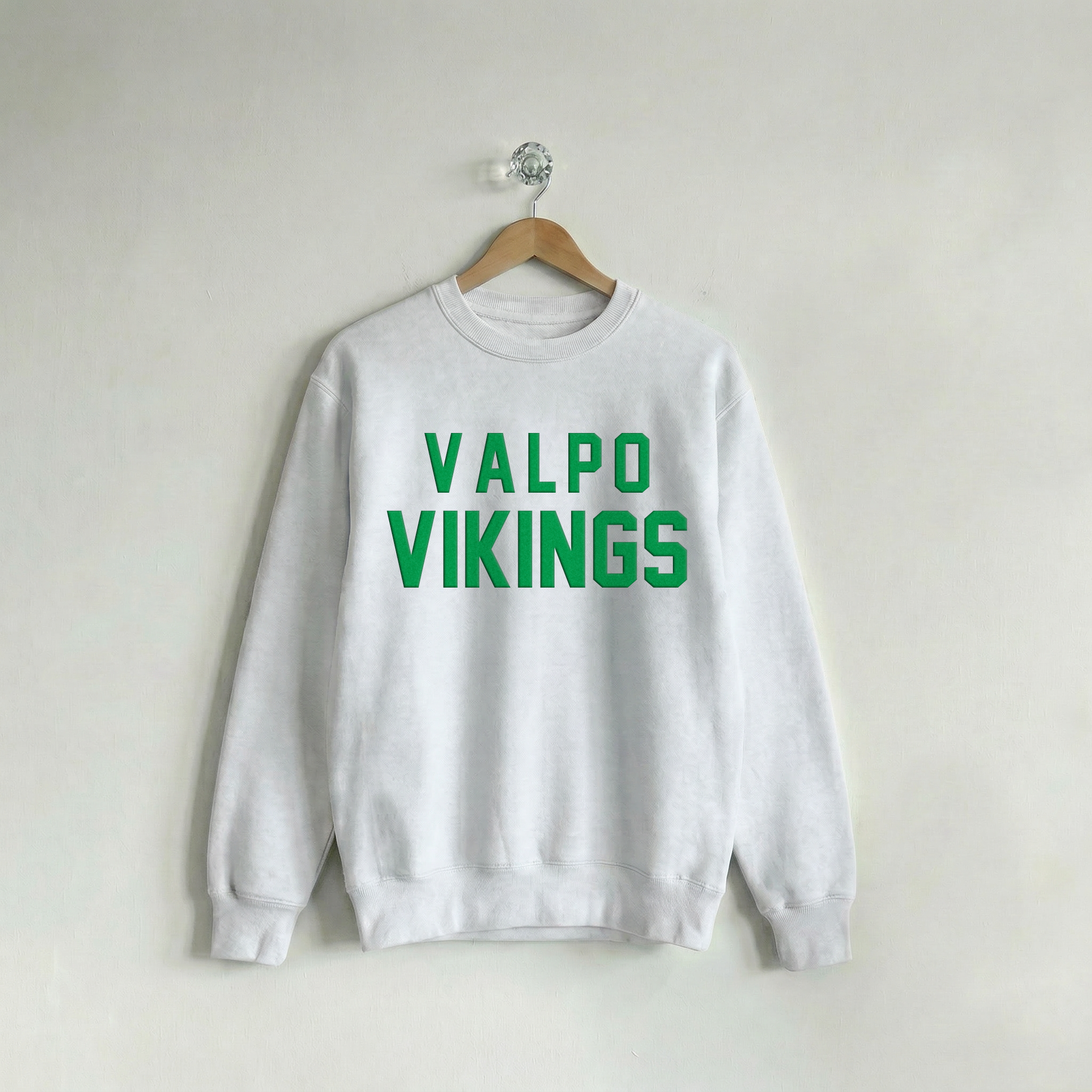 Valparaiso Vikings Crewneck Sweatshirt Jersey White