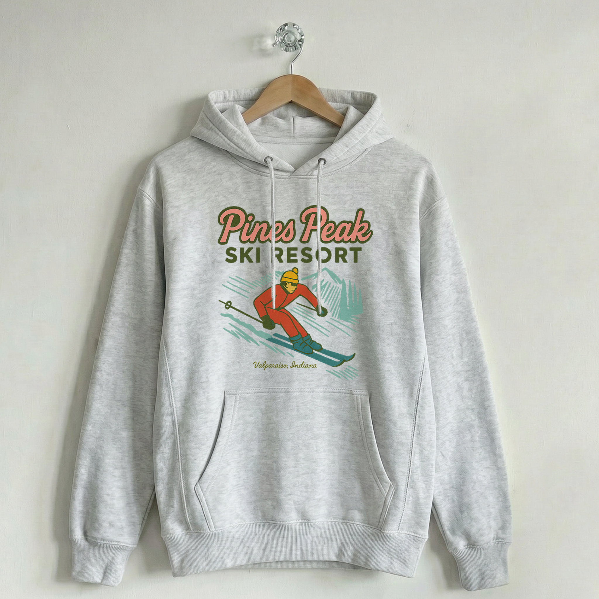 Ski Boys of Pines Peak Vintage Crewneck Sweatshirt Hoodie Valpo Ski Resort Hoodie Varsity Gray