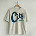 Custom Vintage Graphic Tee Varsity Creamy Ash