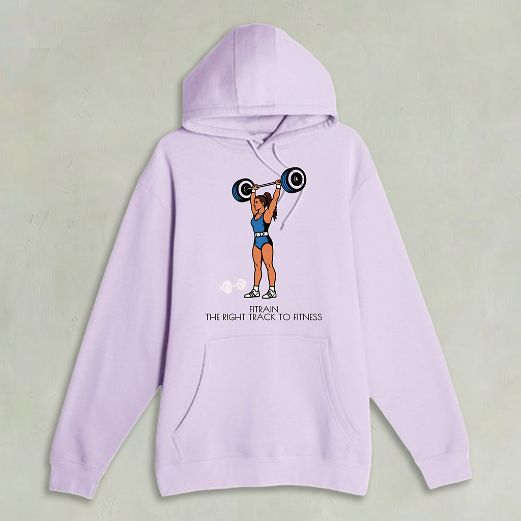 Fitrain Vintage Woman Weight Lifter Hoodie Lavender