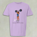 Fitrain Vintage Woman Weight Lifter Tee Lavender