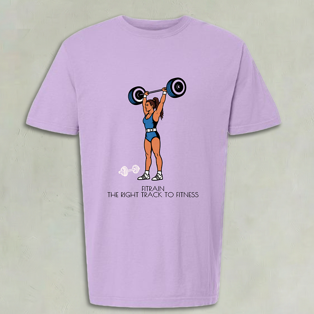 Fitrain Vintage Woman Weight Lifter Tee Lavender
