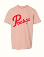 Prestige Arts Retro Varsity Crewneck Sweatshirt Tee Boxy Crop Tee Youth Prestige Salmon Red Tee