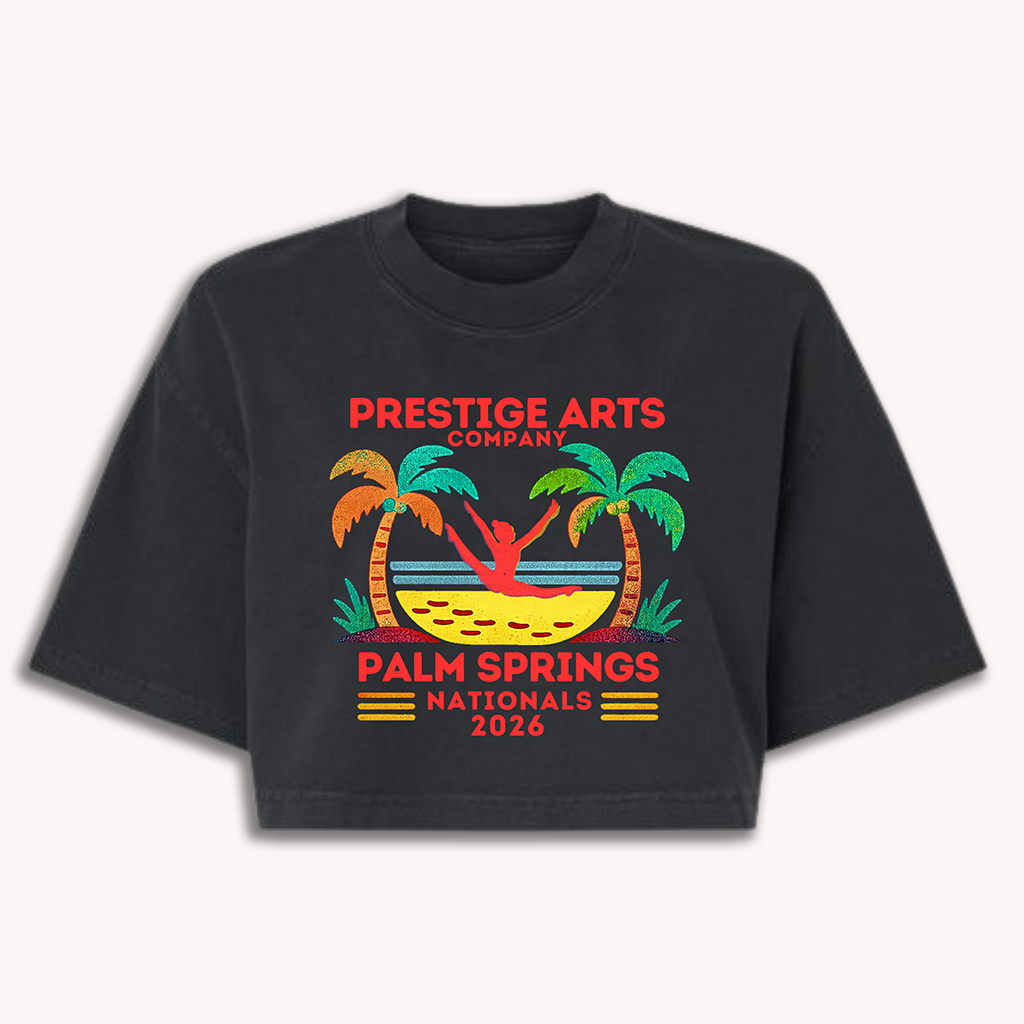 Palm Springs PAC Adult Crop Tee Palm Springs Black Vibrant Contrast Crop