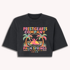 Palm Springs PAC Adult Crop Tee Palm Springs Black Watercolor Crop