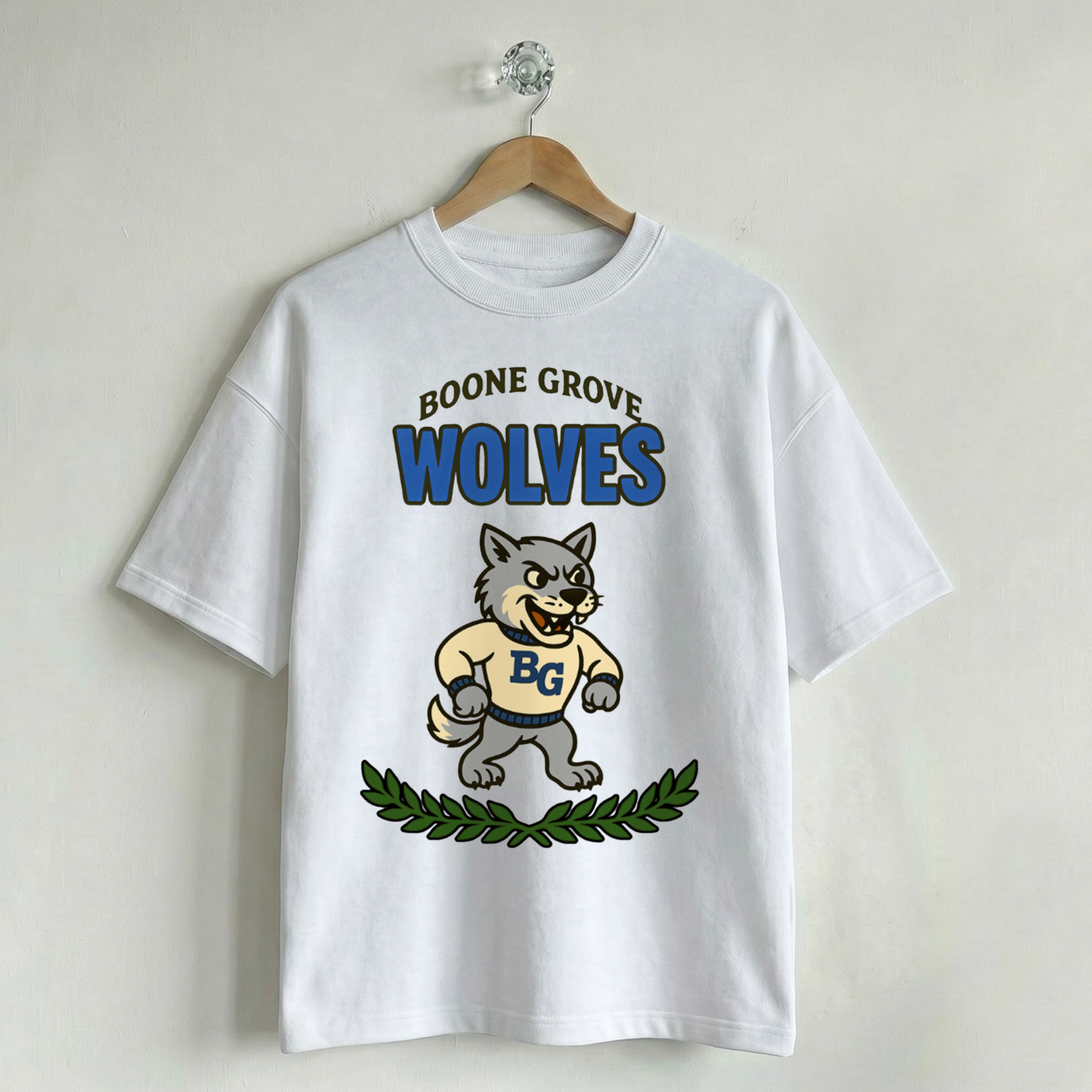 Vintage School Mascot Collection Boone Grove Wolves Mascot Tee