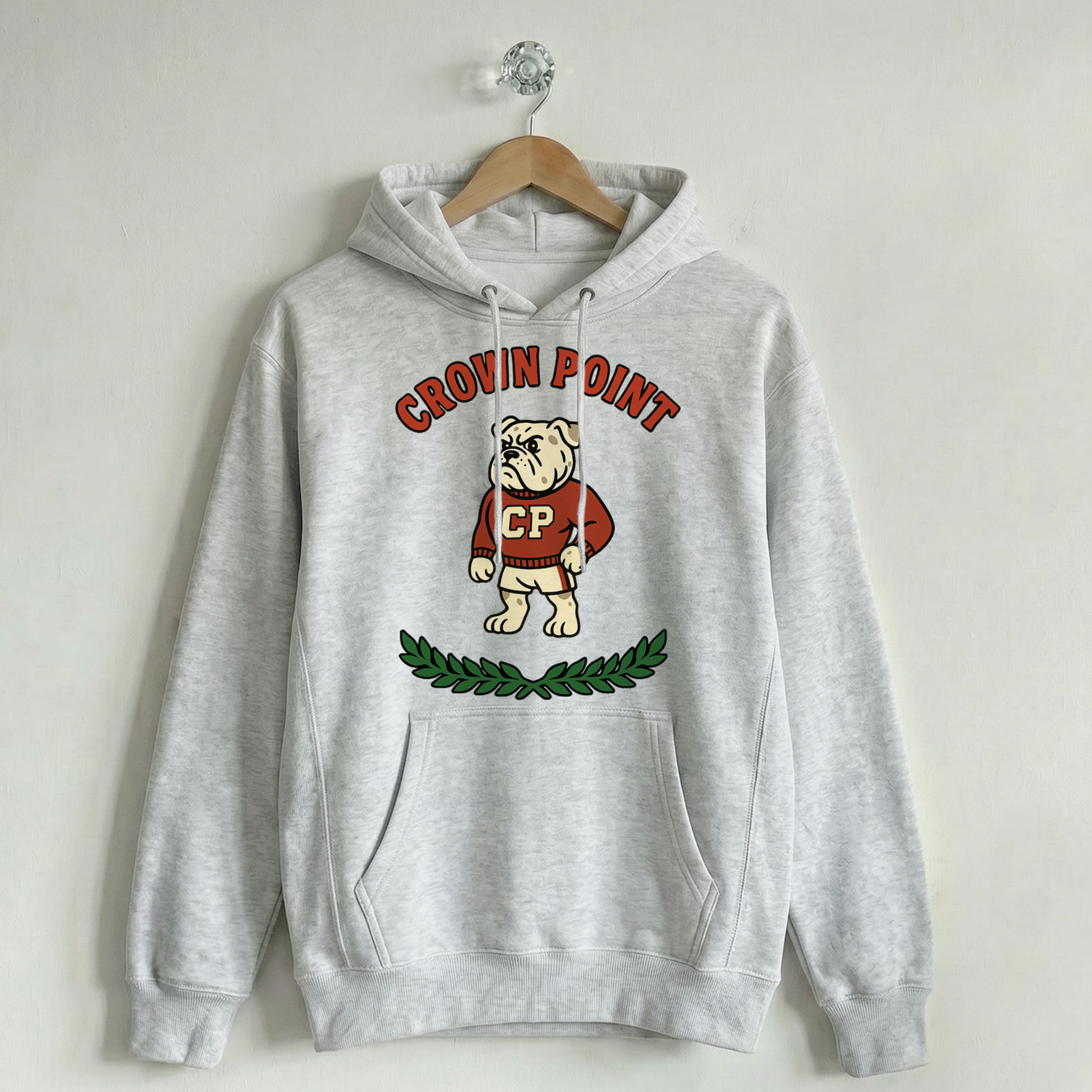 Vintage School Mascot Collection Crown Point Bulldogs Mascot Hoodie