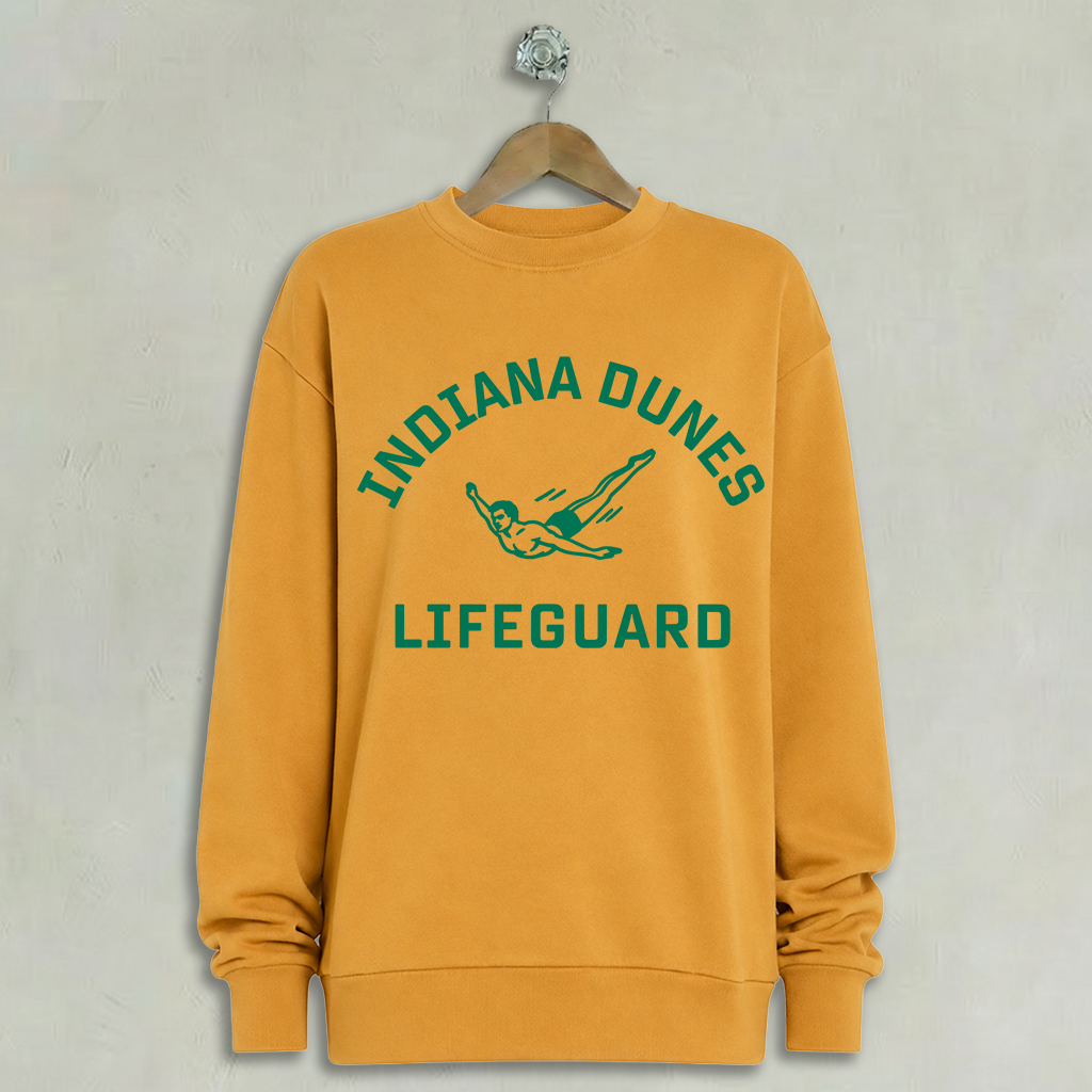 Indiana Dunes Lake Michigan Lifeguard Shirts Indiana Dunes Lifeguard Mustard Crew