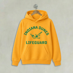 Indiana Dunes Lake Michigan Lifeguard Shirts Indiana Dunes Lifeguard Yellow Youth Funnel Neck Hoodie