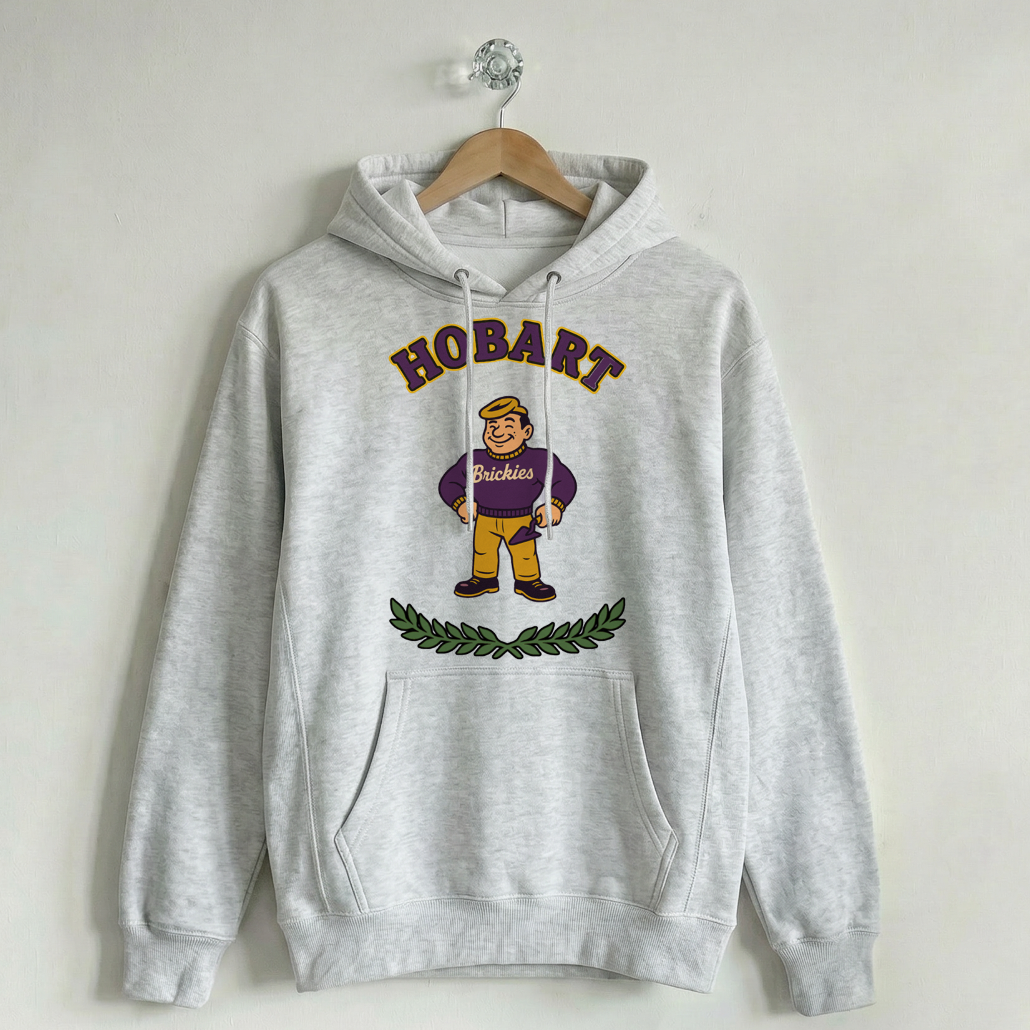 Vintage School Mascot Collection Hobart Brickies Mascot Hoodie