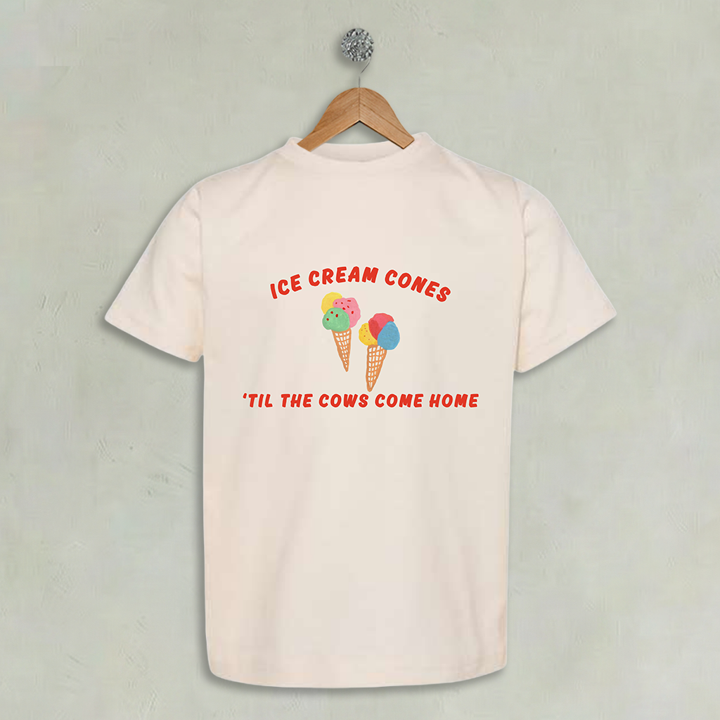 Ice Cream Cone Youth T-Shirt Till The Cows Come Home