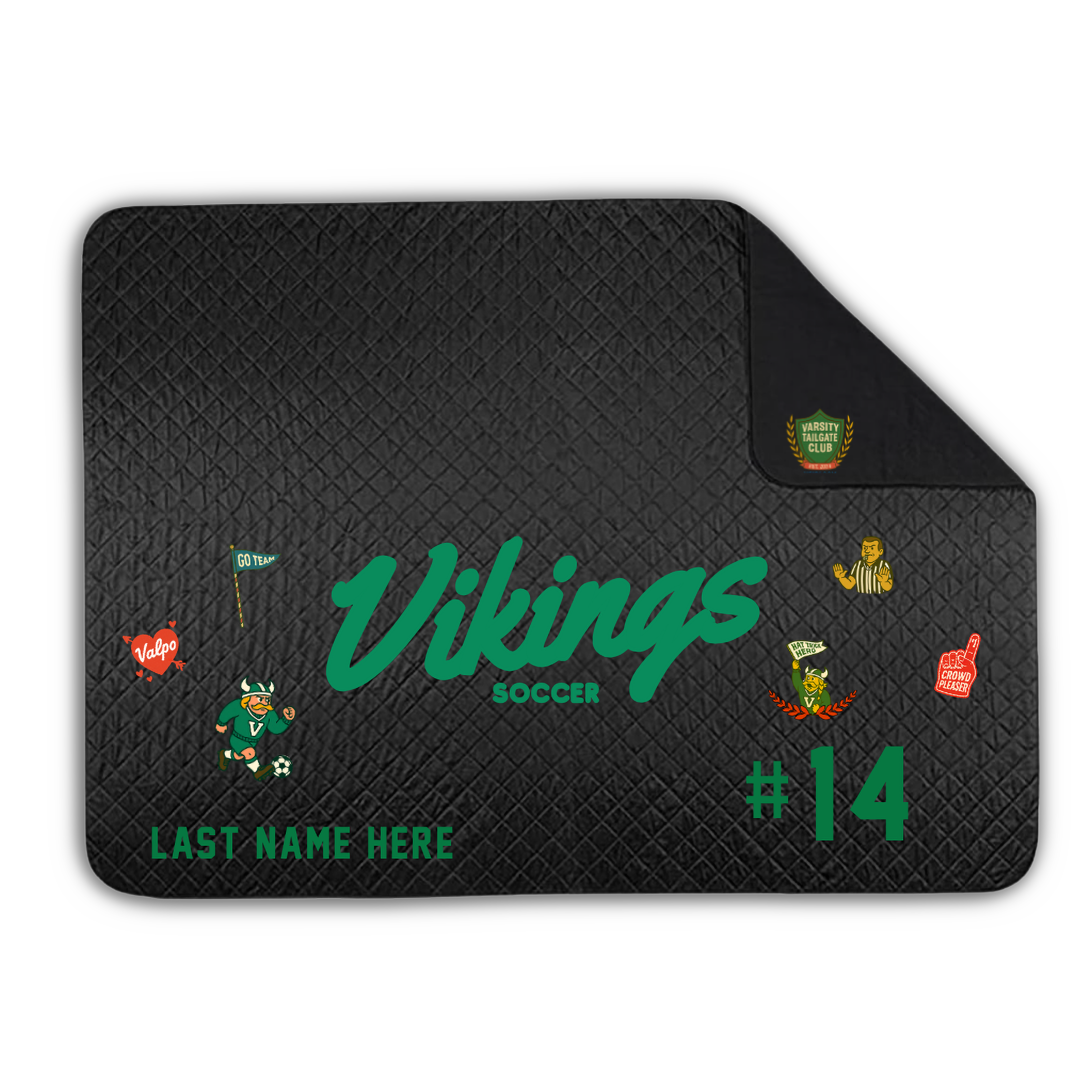 Vikings Soccer Icon Waterproof Stadium Blanket