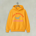 Indiana Dunes Lake Michigan Lifeguard Shirts Lake Michigan Lifeguard Yellow Youth Funnel Neck Hoodie