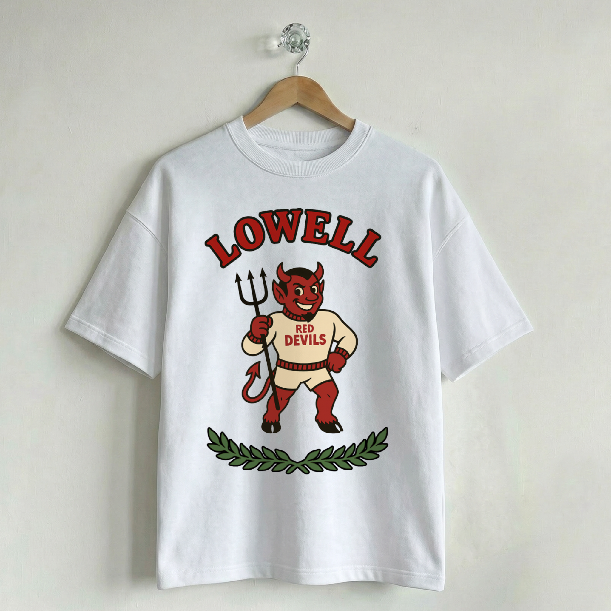 Vintage School Mascot Collection Lowell Red Devils Mascot Tee