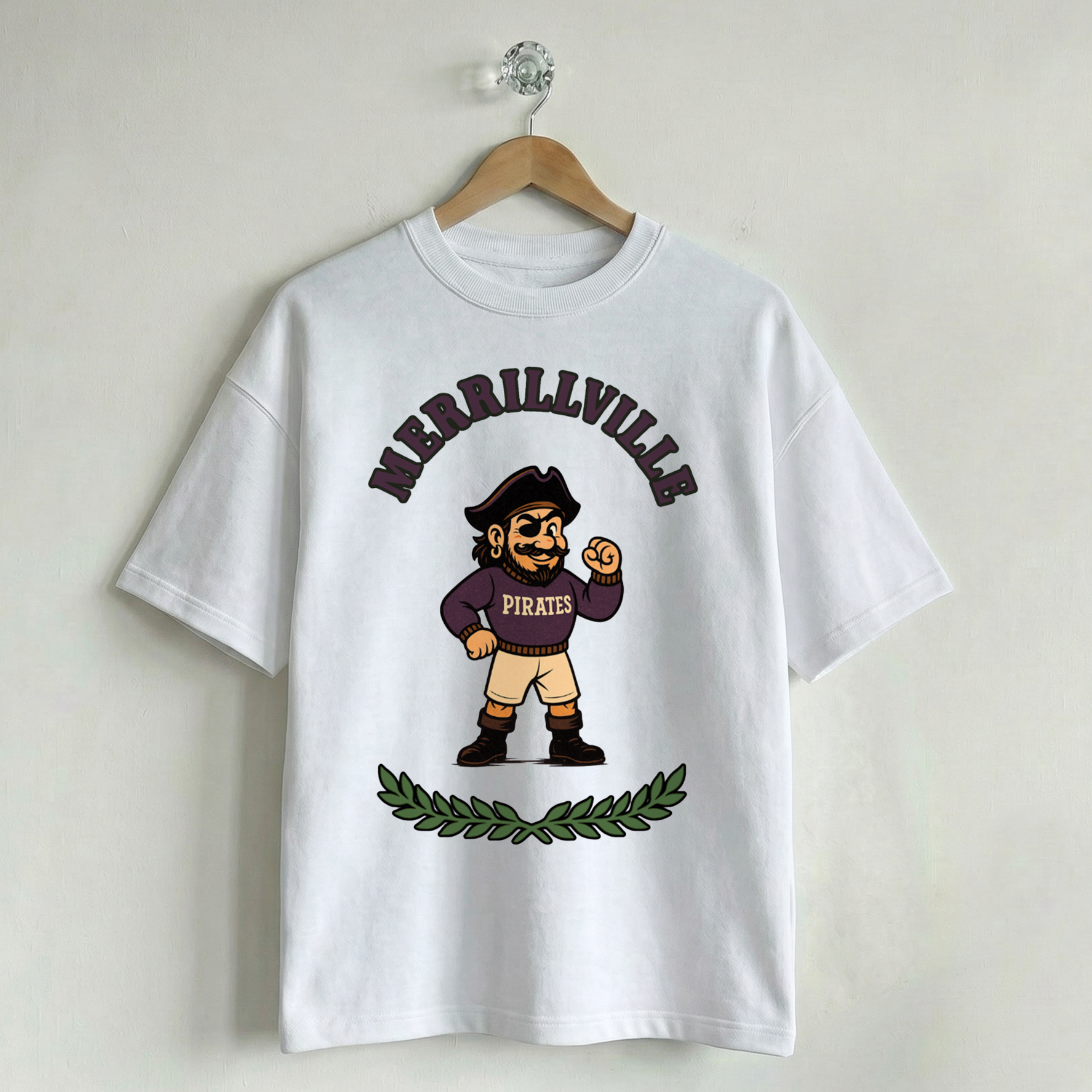 Vintage School Mascot Collection Merrillville Pirates Mascot Tee