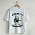 Vintage School Mascot Collection Michigan City Wolves Mascot Tee