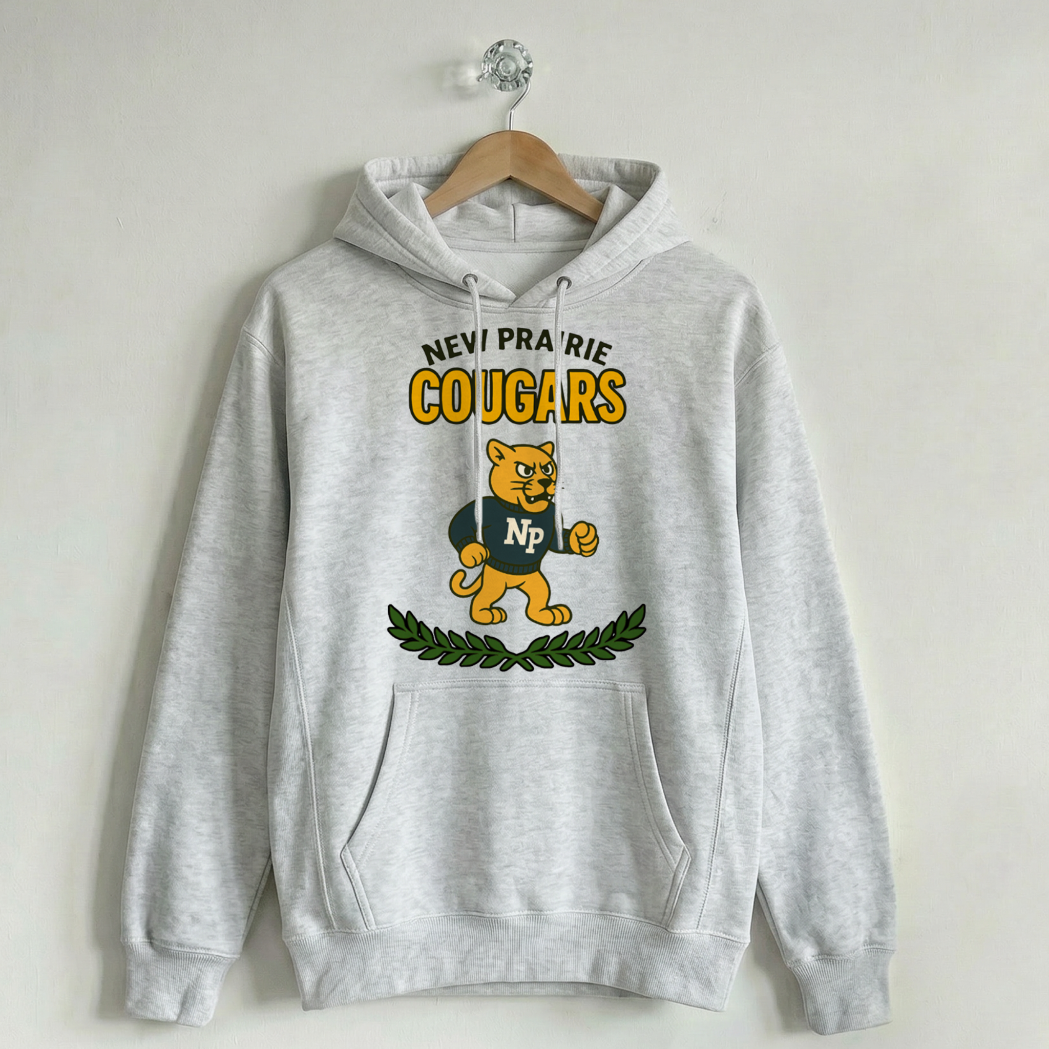 Vintage School Mascot Collection New Prairie Cougars Mascot Hoodie