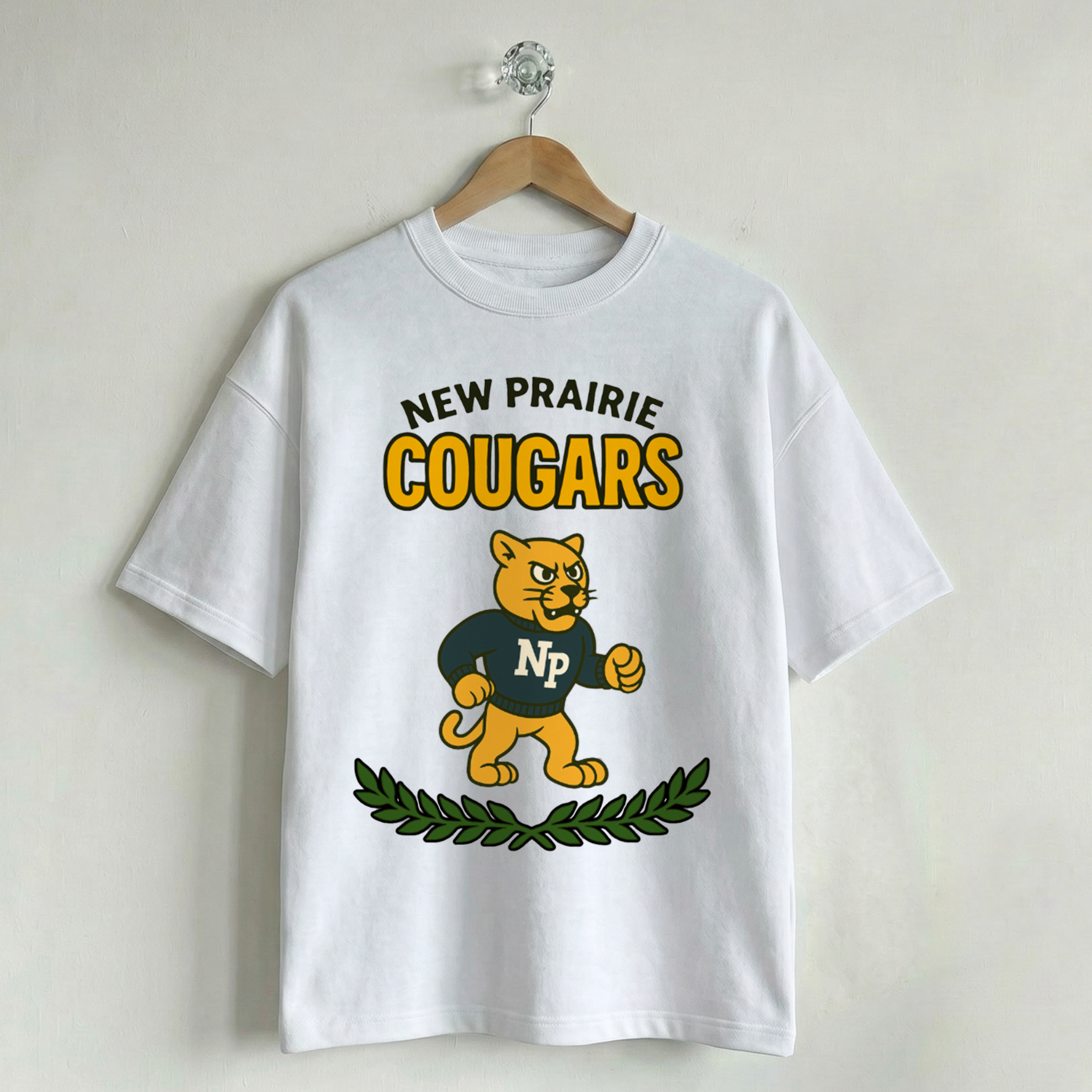 Vintage School Mascot Collection New Prairie Cougars Mascot Tee