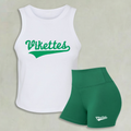 Vikettes Green Micro Rib Racer Tank & Booty Shorts Set
