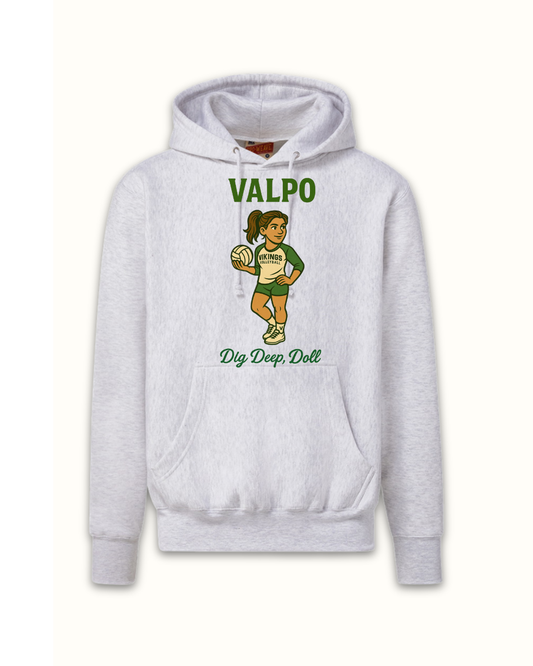 Valparaiso Volleyball Dig Deep Doll Hoodie