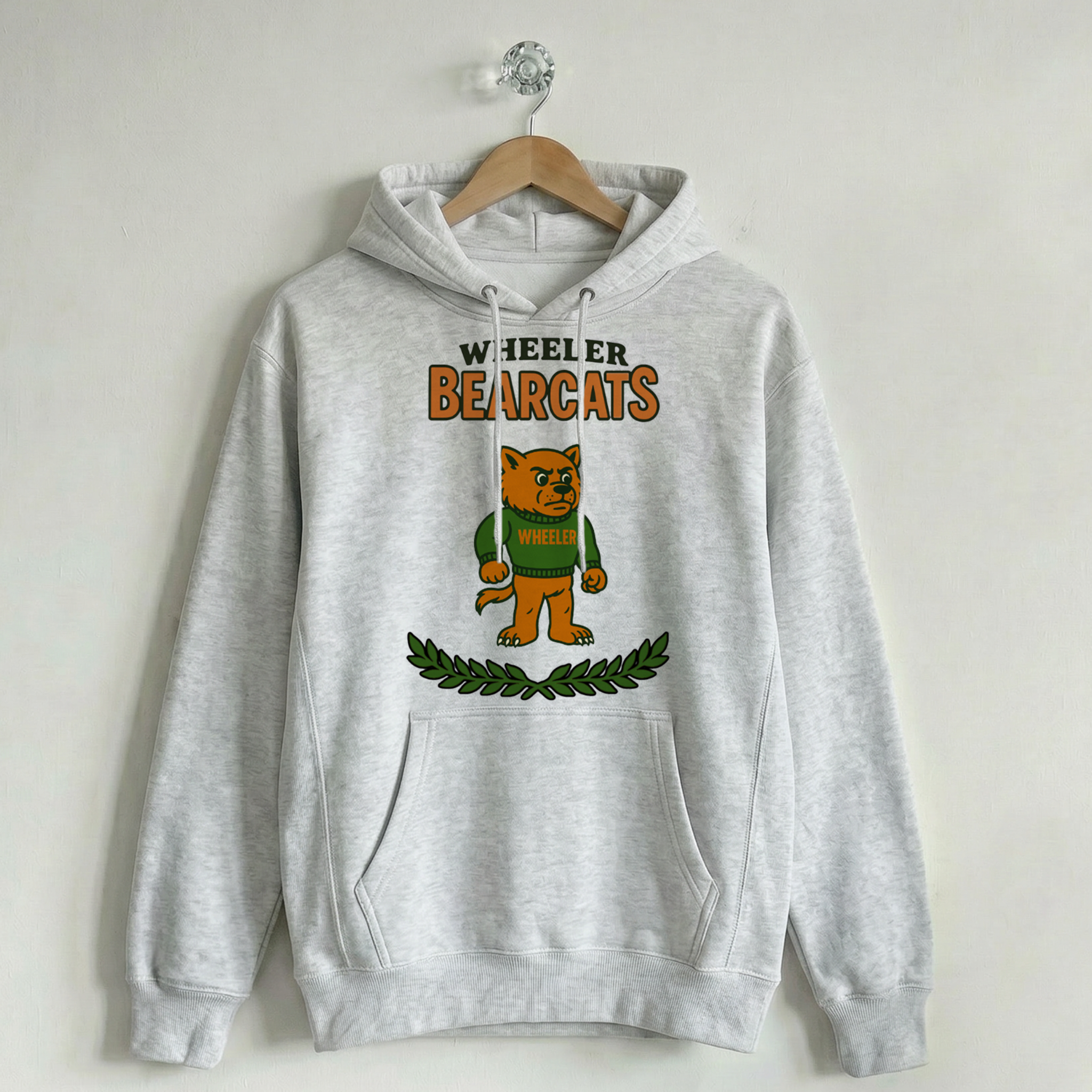 Vintage School Mascot Collection Wheeler Bearcats Mascot Hoodie